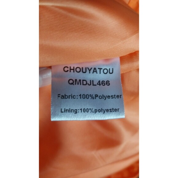 ChouYatou Orange Quilted Hooded Oversized Jacket Small - Picture 8 of 8